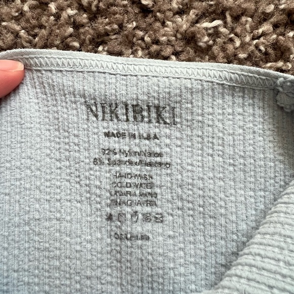 Light Blue Ribbed Cropped Tank - Picture 3 of 3